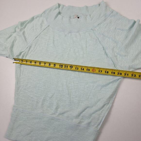 Free People We The Free Sweater Womens Small Mint Green Raglan Pullover Cropped - Picture 5 of 10